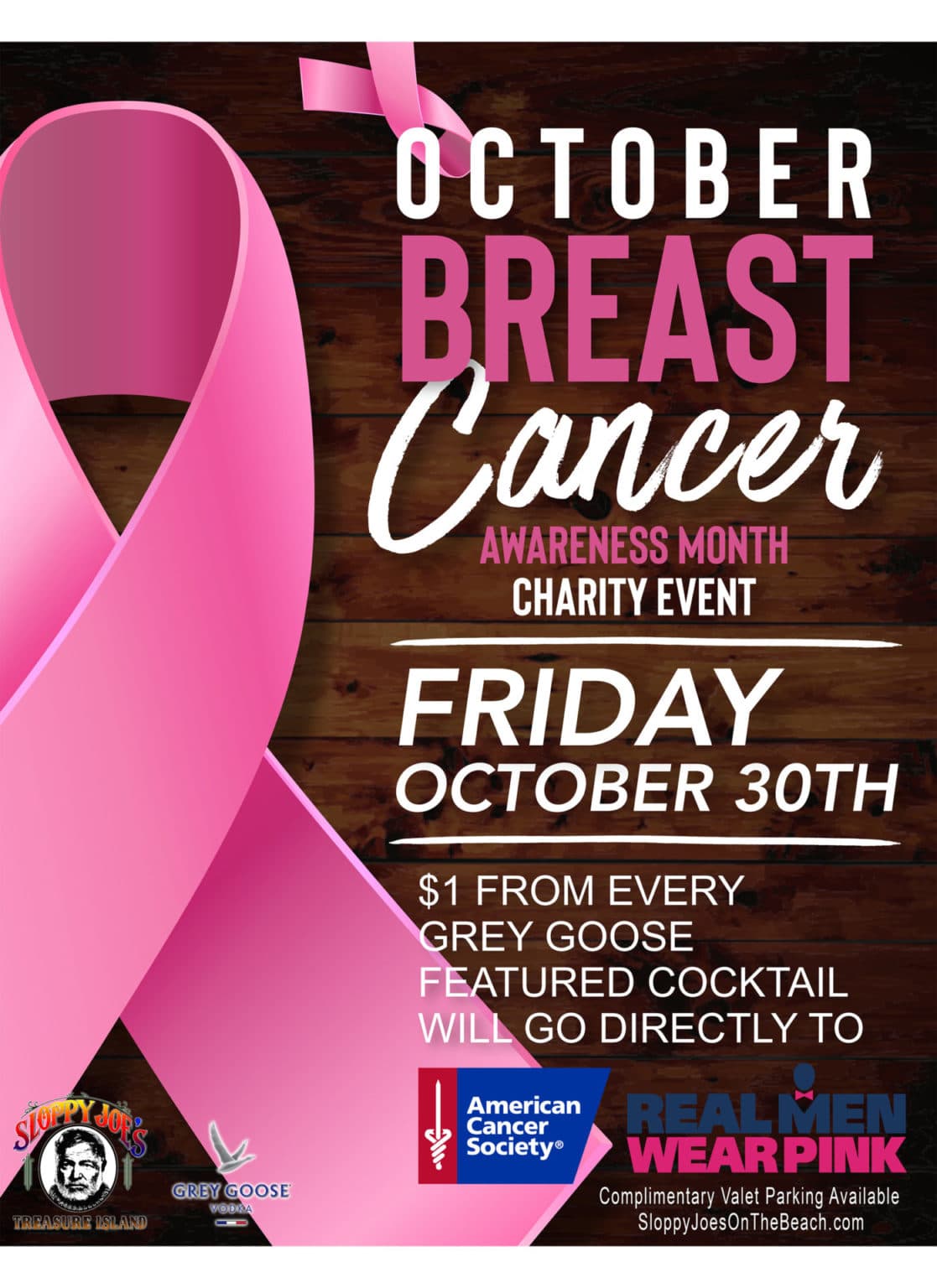 October Breast Cancer Awareness Month Charity Event Sloppy Joe s On 