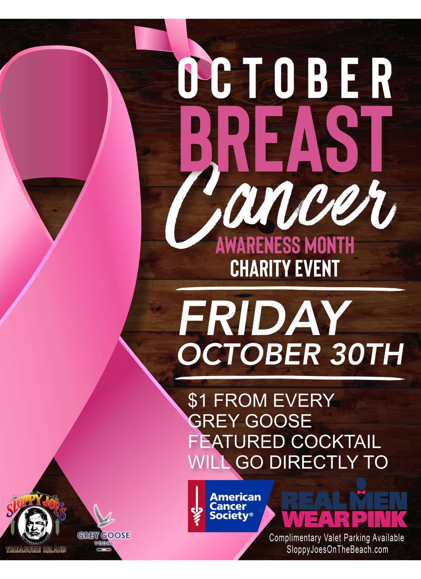 October Breast Cancer Awareness Month Charity Event Sloppy Joe's On
